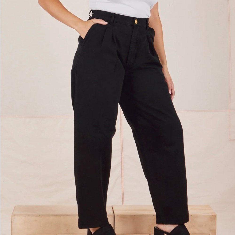 Big Bud Press Black High-Rise Pleated Trousers
